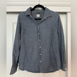 J. Crew Women's Blue Button-Down The Perfect Shirt